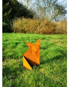 Metall-Origami "Fuchs", klein, rostig